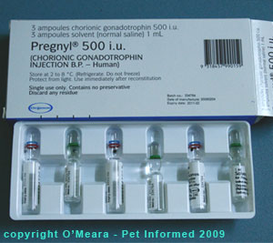 Ovarian remnant diagnosis - An example of a hCG injectable product.
