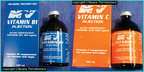 Vitamin B and vitamin C can be used as part of the treatment of distemper. Their action is non-specific and effects may not be significant.