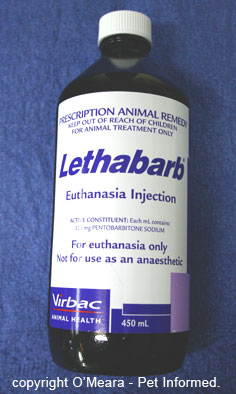 This is an image of Lethabarb or pentobarbitone, the main solution used in the euthanasia of animal pets.