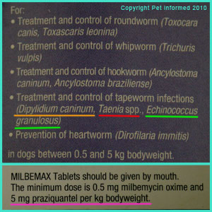 Praziquantel is often used in all-wormer products. It kills Taenia and other species. The minimum dose of praziquantel for breaking the tapeworm life cycle is 5mg/kg.